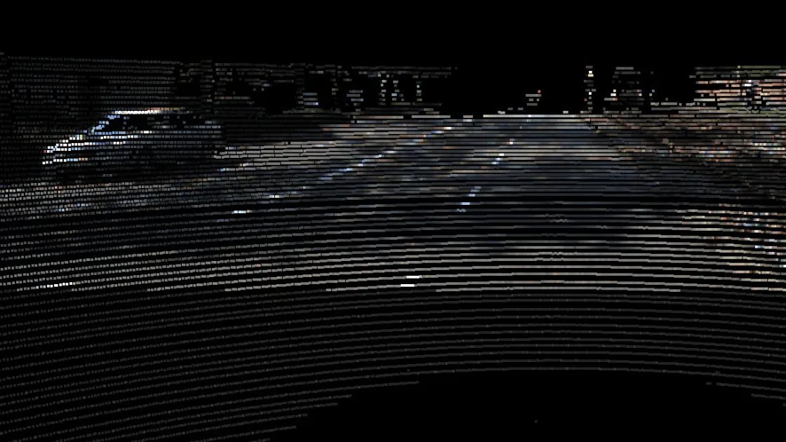 A street scan seen from above, then from the camera position, then colored with the colors of the camera image