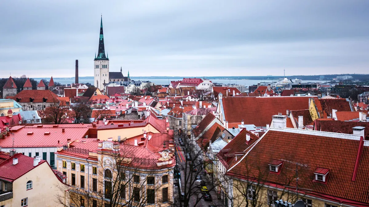 View over the rooftops of Tallinn’s Old Town in Estonia